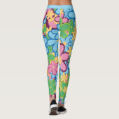 Retro 60s kleurrijk ventilatorpatroon Yoga Leggings (Achterkant)
