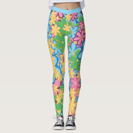 Retro 60s kleurrijk ventilatorpatroon Yoga Leggings