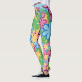 Retro 60s kleurrijk ventilatorpatroon Yoga Leggings (Links)