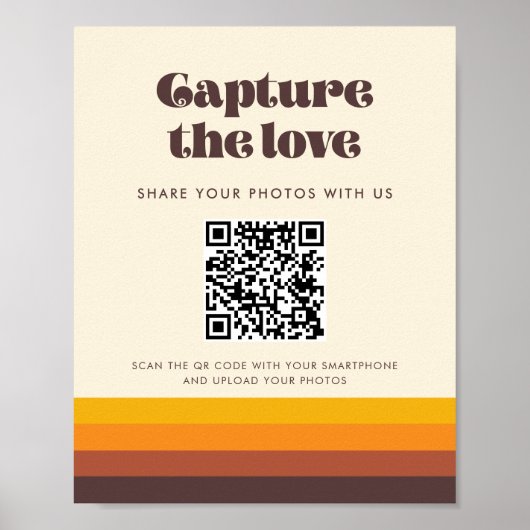 Retro 60s  Leg het liefdesteken vast Poster (Voorkant)