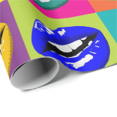 Retro 60s Lips Pop Culture Art Deco Gift Cadeaupapier (Rol Hoek)