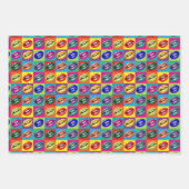 Retro 60s Lips Pop Culture Art Deco Inpakpapier Vel (Voorkant 3)