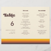 Retro 60s Menu & Tafelnummer Trifold (Voorkant)