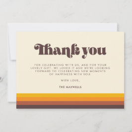 Retro 60s  Mid Century Baby shower Bedankkaart