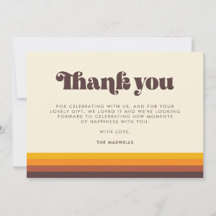 Retro 60s  Mid Century Baby shower Bedankkaart