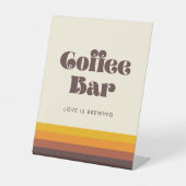 Retro 60s  Mid Century Coffee Bar Reclamebord Met Voetstuk (Voorkant)