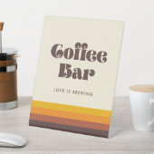 Retro 60s  Mid Century Coffee Bar Reclamebord Met Voetstuk (Insitu)