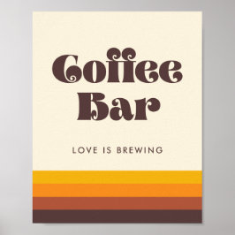 Retro 60s  Mid Century Coffee Bar Sign Poster