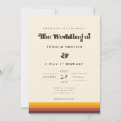 Retro 60s  Mid Century Gedetailleerde bruiloft Kaart (Voorkant)