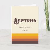 Retro 60s  Mid Century Haar huwelijksgeloften Kaart (Voorkant)