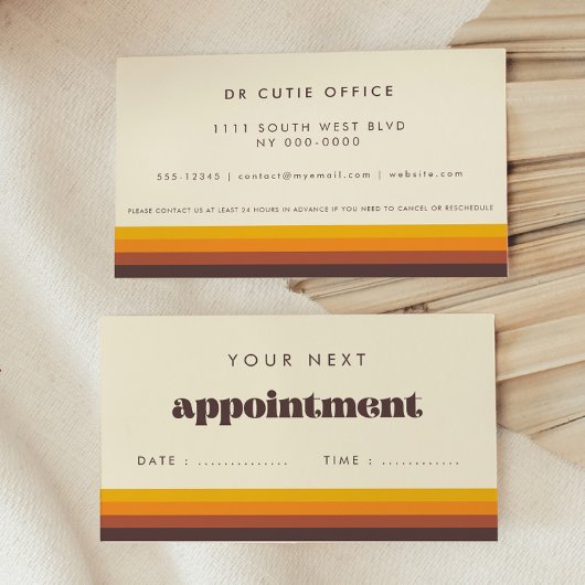 Retro 60s  Mid Century Health Professional Afsprakenkaartje