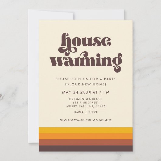 Retro 60s  Mid Century Housewarming Party Kaart (Voorkant)