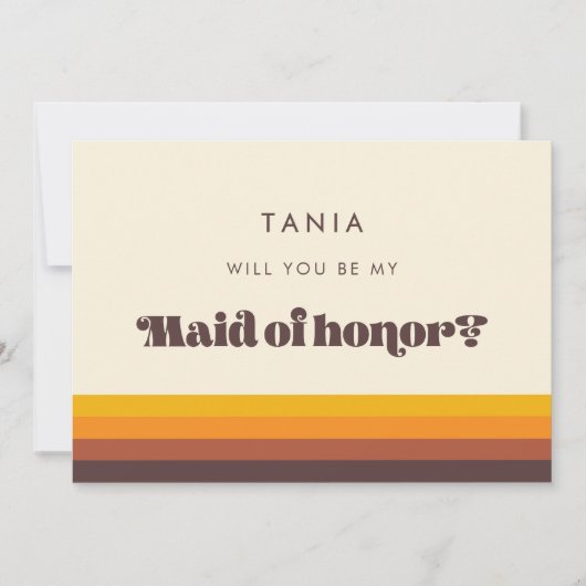 Retro 60s Mid Century Maid of Honor Proposal Kaart (Voorkant)