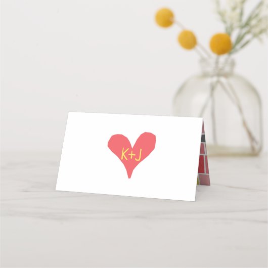 Retro 60s Mid-Century Modern Bruiloft Geometrisch Plaatskaartje (Achterkant)