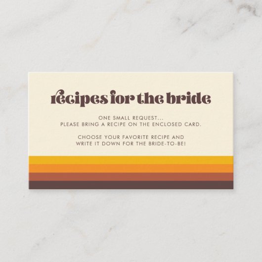 Retro 60s  Mid Century Recept Verzoek Kaart (Voorkant)