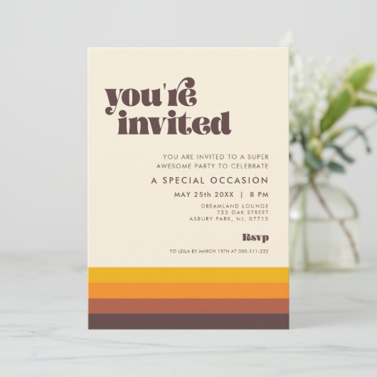 Retro 60s  Mid Century U bent van harte welkom Kaart (Staand voorkant)