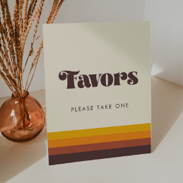 Retro 60s  Mid Century Wedding Favors Reclamebord Met Voetstuk