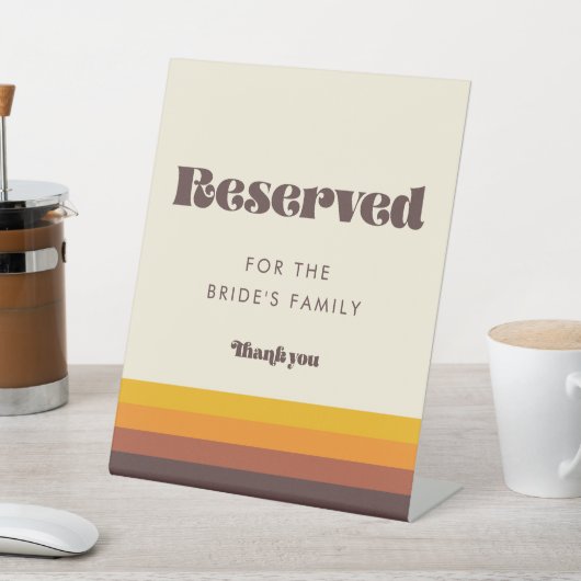Retro 60s  Mid Century Wedding Gereserveerd Reclamebord Met Voetstuk (Insitu)