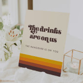 Retro 60s  Mid Century Wedding Open Bar Reclamebord Met Voetstuk