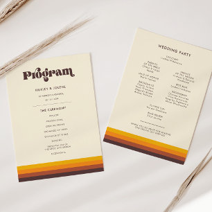 Retro 60s Mid Century Wedding Programmakaart