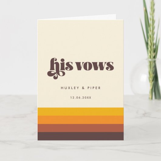 Retro 60s  Mid Century Zijn huwelijksgeloften Kaart (Voorkant)