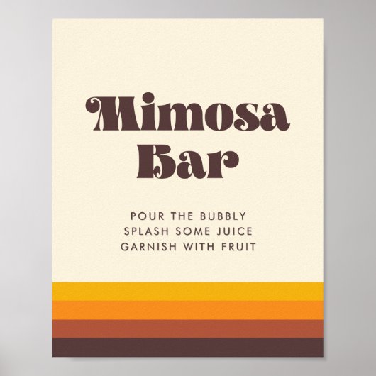 Retro 60s  Mid Wedding Teenslippers Sign Poster (Voorkant)