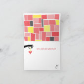 Retro 60s Midden-Eeuw Moderne Bruiloft Bedankkaart (Binnen)