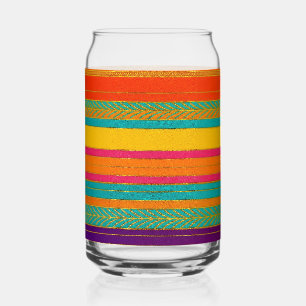 Retro 60s MOD Bright Stripes Blikvorm Glas