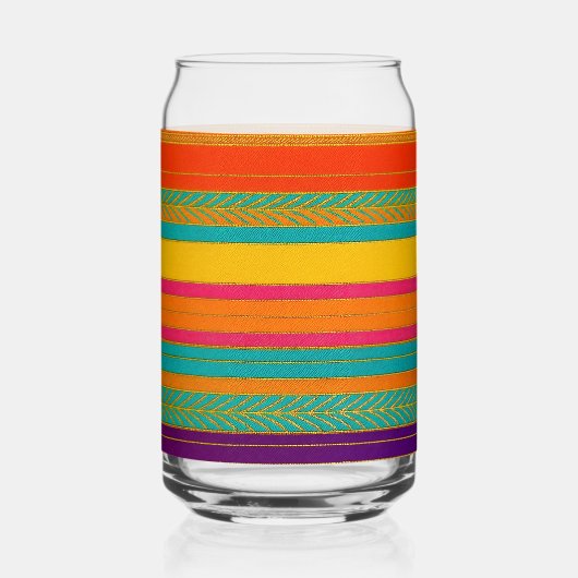 Retro 60s MOD Bright Stripes Blikvorm Glas (Achterkant)