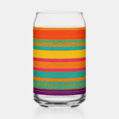 Retro 60s MOD Bright Stripes Blikvorm Glas (Links)