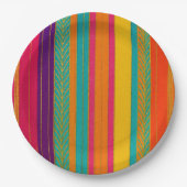 Retro 60s MOD Bright Stripes Papieren Bordje (Voorkant)