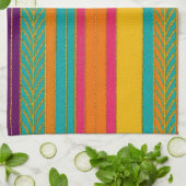 Retro 60s MOD Bright Stripes Theedoek (Gevouwen)