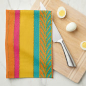 Retro 60s MOD Bright Stripes Theedoek (Quarter Fold)