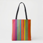 Retro 60s MOD Bright Stripes Tote Bag (Voorkant)