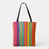 Retro 60s MOD Bright Stripes Tote Bag (Achterkant)