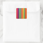 Retro 60s MOD Felle Strepen Vierkante Sticker (Tas)