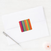 Retro 60s MOD Felle Strepen Vierkante Sticker (Envelop)