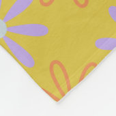 Retro 60s Mod Pop Flower Pattern in Yellow Fleece Deken (Hoek)