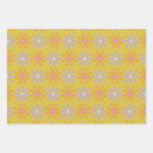 Retro 60s Mod Pop Flower Pattern in Yellow Inpakpapier Vel (Voorkant 2)