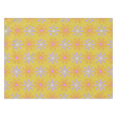 Retro 60s Mod Pop Flower Pattern in Yellow Tafelkleed (Voorkant (Horizontaal))