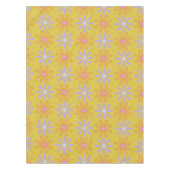 Retro 60s Mod Pop Flower Pattern in Yellow Tafelkleed (Voorkant)