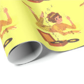 Retro 60's Music Girl Cadeaupapier (Rol Hoek)