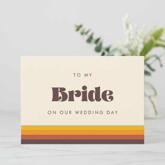 Retro 60s naar mijn bruid op onze trouwdag kaart (Staand voorkant)