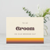 Retro 60s naar mijn bruidegom op onze trouwdag kaa kaart (Staand voorkant)