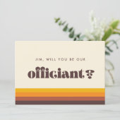 Retro 60s  Officiant Proposal Kaart (Staand voorkant)
