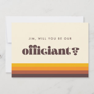 Retro 60s Officiant Proposal Kaart