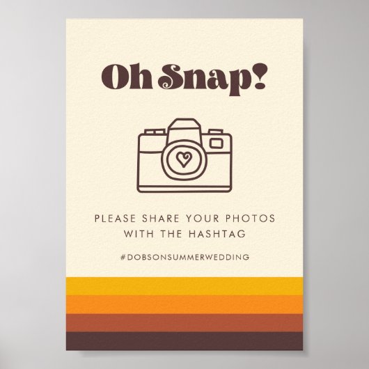 Retro 60s  Oh Snap Hashtag teken Poster (Voorkant)