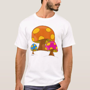 Retro 60's paddenstoel Ringer T-Shirt