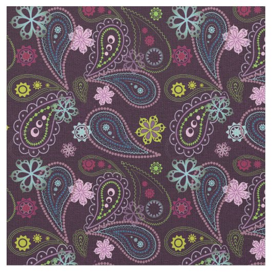 Retro 60's Paisley DIY Mask Stof (Close Up)