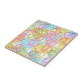 Retro 60s Pastel Peace Symbols MOD Tiles Tegeltje (Zijkant)